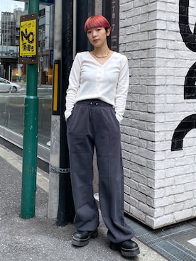 「X-girl（エックスガール）のHEAVYWEIGHT SWEAT PANTS（スウェットパンツ、グレー系）」を使った、上野　瑞稀さん（レディース・157cm）の秋コーディネート