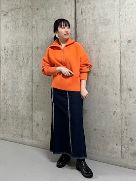 「KBF（ケイビーエフ）のアイテム（イヤリング）」を使った、ひーさんさん（レディース・154cm）の冬コーディネート