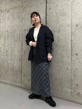 「KBF（ケイビーエフ）のシアーベロアシャーリングスリーブトップス（Tシャツ/カットソー）」を使った、ひーさんさん（レディース・154cm）の秋コーディネート