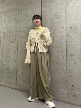 「KBF（ケイビーエフ）のWIDEワイドパンツ（その他パンツ）」を使った、ひーさんさん（レディース・154cm）の冬コーディネート