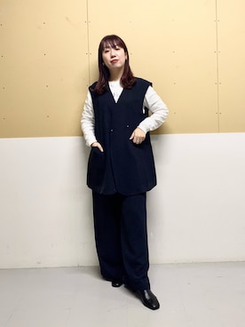 「ラップパンツ」｜「アイテム（その他アウター）」を使った、ひーさんさん（レディース・154cm）の冬コーディネート