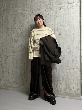 「アイテム（シュシュ）」を使った、ひーさんさん（レディース・154cm）の冬コーディネート