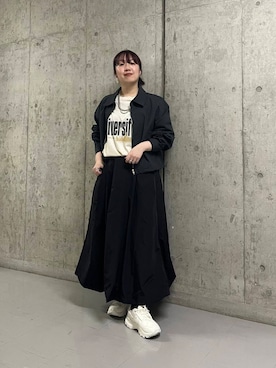 「大人ガーリー」｜「アイテム（ブルゾン）」を使った、ひーさんさん（レディース・154cm）の春コーディネート