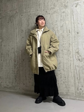 「アイテム（シュシュ）」を使った、ひーさんさん（レディース・154cm）の冬コーディネート