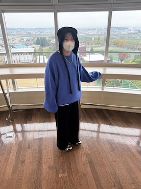 「アイテム（ニットキャップ/ビーニー）」を使った、Hinanoさん（レディース・161cm）の秋コーディネート