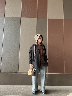 「アイテム（ジャージ）」を使った、Hinanoさん（レディース・161cm）の秋コーディネート