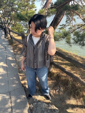 「AS KNOW AS plus（アズノゥアズプラス）のアイテム」を使った、Hinanoさん（レディース・161cm）の夏コーディネート
