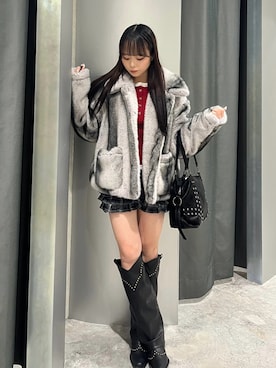 「アイテム（ニット/セーター）」を使った、misakiさん（レディース・145cm）の冬コーディネート