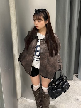 「アイテム（ジャケット/アウター）」を使った、misakiさん（レディース・145cm・20代）の秋コーディネート