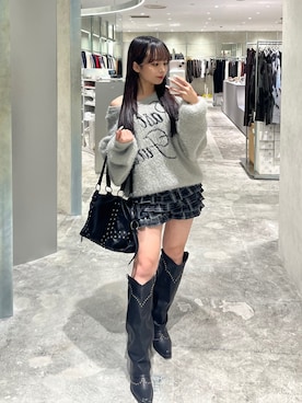 「アイテム（ニット/セーター）」を使った、misakiさん（レディース・145cm）の冬コーディネート