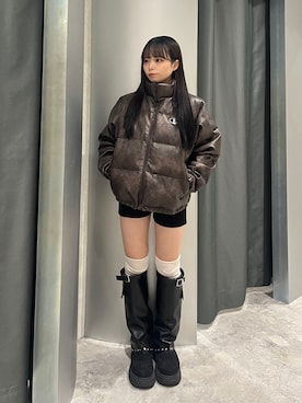 「アイテム（ダウンジャケット/コート）」を使った、misakiさん（レディース・145cm）の秋コーディネート