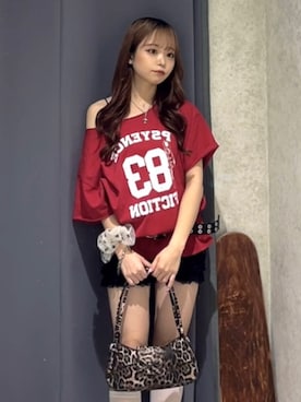 「WHO'S WHO gallery（フーズフーギャラリー）の【新色追加】エリオットオフショルTEE（Tシャツ/カットソー）」を使った、misakiさん（レディース・145cm）の夏コーディネート