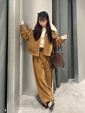 「アイテム（ベルト）」を使った、misakiさん（レディース・145cm）の秋コーディネート