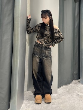 「アイテム（Tシャツ/カットソー）」を使った、misakiさん（レディース・145cm）の秋コーディネート