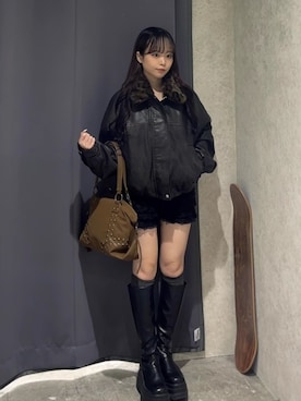 「アイテム（ブルゾン）」を使った、misakiさん（レディース・145cm・20代）の冬コーディネート