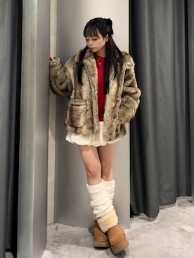 「アイテム（スカート）」を使った、misakiさん（レディース・145cm）の秋コーディネート