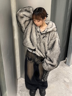 「アイテム（シュシュ）」を使った、misakiさん（レディース・145cm）の秋コーディネート