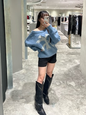 「アイテム（ニット/セーター）」を使った、misakiさん（レディース・145cm）の冬コーディネート