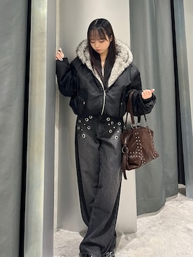 「アイテム（ブルゾン）」を使った、misakiさん（レディース・145cm・20代）の冬コーディネート