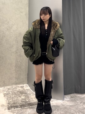 「アイテム（ブルゾン）」を使った、misakiさん（レディース・145cm）の秋コーディネート