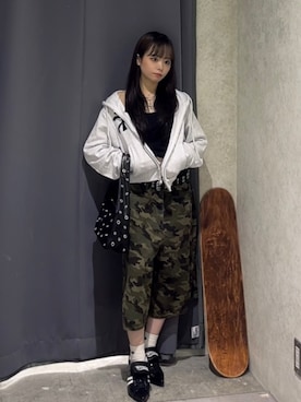 「アイテム（パーカー）」を使った、misakiさん（レディース・145cm）の秋コーディネート
