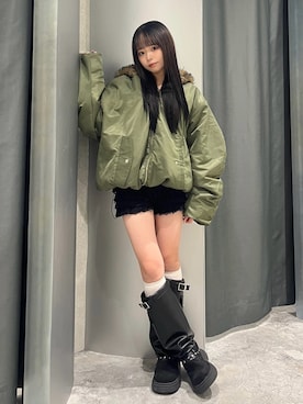 「アイテム（ブルゾン）」を使った、misakiさん（レディース・145cm）の秋コーディネート