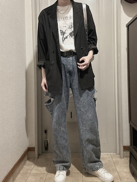 「アイテム（ブレスレット）」を使った、スニーカーさん（レディース・170cm・40代）の秋コーディネート