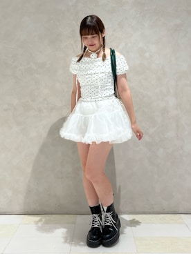 「アイテム（ボストンバッグ）」を使った、MIYUUさん（レディース・161cm）の夏コーディネート