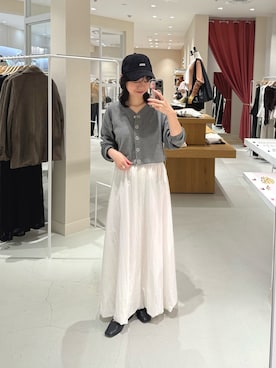 「スカートコーデ」｜「アイテム（帽子）」を使った、タハラノドカさん（レディース・156cm）の秋コーディネート