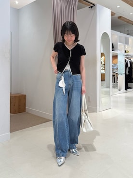 「アイテム（チャーム）」を使った、タハラノドカさん（レディース・156cm）の夏コーディネート
