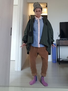 「アイテム（ピアス（両耳用））」を使った、gagﾞさん（レディース・152cm・40代）の秋コーディネート