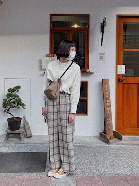「コーデ記録」｜「アイテム（パンツ）」を使った、Gさん（レディース・168cm）の秋コーディネート