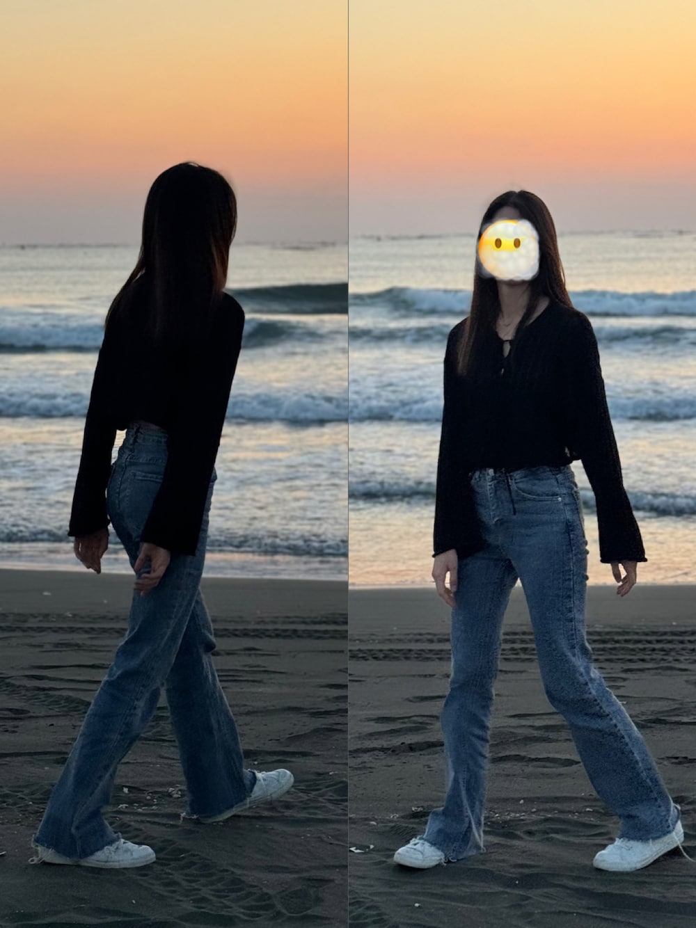 「0のアイテム（デニムパンツ、ブルー系）」を使った、Haileyさん（レディース・164cm）の秋コーディネートの1枚目の写真