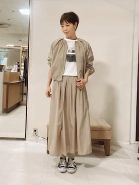 「UNTITLED（アンタイトル）のアイテム（ブルゾン）」を使った、IWAMOさん（レディース・168cm）の春コーディネート