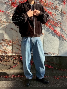 「アイテム（スカジャン）」を使った、ポカどんさん（メンズ・179cm）の冬コーディネート