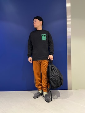 「needles トラックパンツ」｜funatoさん（メンズ・166cm）の冬コーディネート