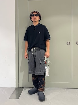 「MANASTASH（マナスタッシュ）のアイテム（パンツ）」を使った、funatoさん（メンズ・166cm）の夏コーディネート