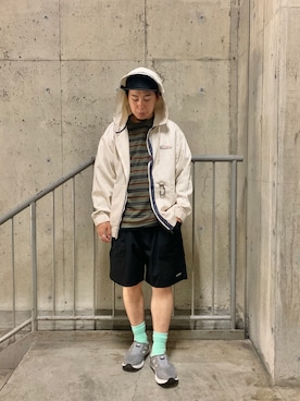 「MANASTASH（マナスタッシュ）のアイテム（キャップ）」を使った、funatoさん（メンズ・166cm）の春コーディネート