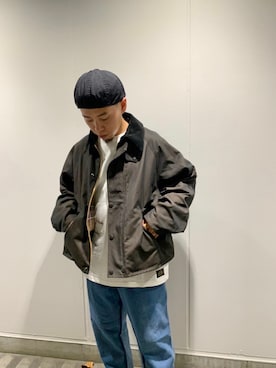 「BEAVER名古屋」｜「アイテム（ブルゾン）」を使った、funatoさん（メンズ・166cm）の秋コーディネート
