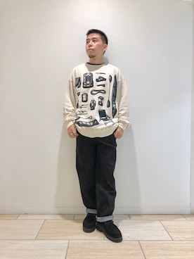 「MANASTASH（マナスタッシュ）のアイテム（スウェット）」を使った、funatoさん（メンズ・166cm）の夏コーディネート