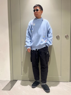 「アイテム（サンダル）」を使った、funatoさん（メンズ・166cm）の冬コーディネート