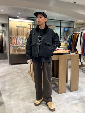 「コラボ」｜「アイテム（ブルゾン）」を使った、funatoさん（メンズ・166cm）の秋コーディネート