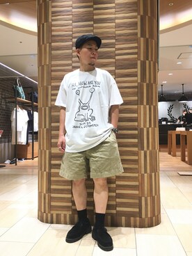 「DANIEL JOHNSTON（ダニエルジョンストン）のアイテム」を使った、funatoさん（メンズ・166cm）の夏コーディネート