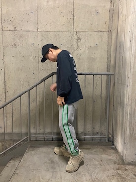 「MANASTASH（マナスタッシュ）のアイテム（キャップ）」を使った、funatoさん（メンズ・166cm）の春コーディネート
