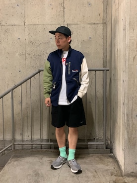 「MANASTASH（マナスタッシュ）のアイテム（キャップ）」を使った、funatoさん（メンズ・166cm）の春コーディネート