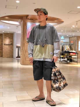 「PENDLETON（ペンドルトン）のアイテム（キャップ）」を使った、funatoさん（メンズ・166cm）の夏コーディネート