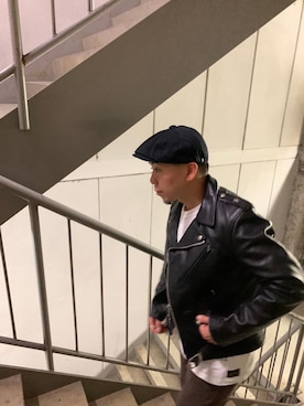 「Gramicci（グラミチ）のアイテム（スウェットパンツ）」を使った、funatoさん（メンズ・166cm）の秋コーディネート