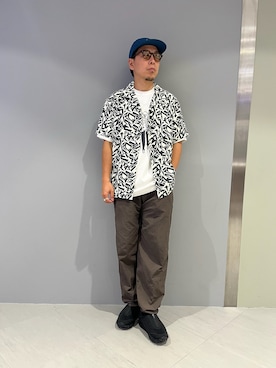 「MANASTASH（マナスタッシュ）のアイテム（帽子）」を使った、funatoさん（メンズ・166cm）の夏コーディネート