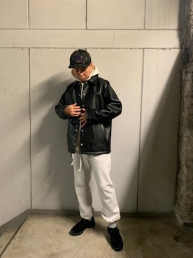 「PG（ピージー）のアイテム（その他シューズ）」を使った、funatoさん（メンズ・166cm）の秋コーディネート