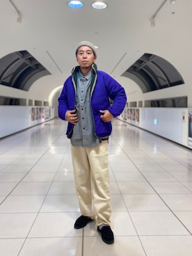 「BEAVER名古屋」｜「アイテム（ブルゾン）」を使った、funatoさん（メンズ・166cm）の冬コーディネート